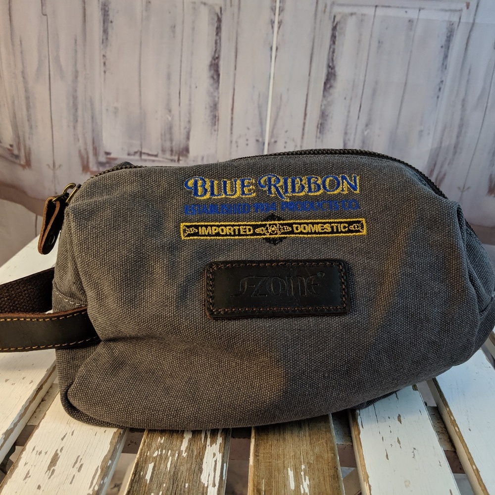 blue ribbon beer carrying handbag bag tote case tr‎